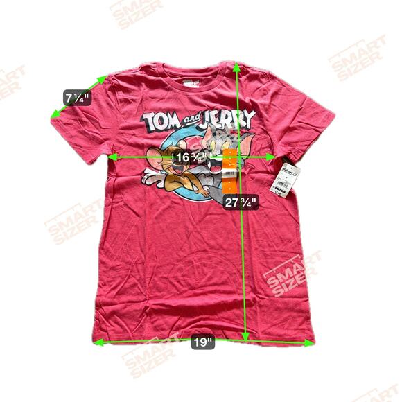 Tom and Jerry Shirt Mens Medium Red Cartoon Graphic Tee T-Shirt Classic Crewneck - Picture 4 of 5